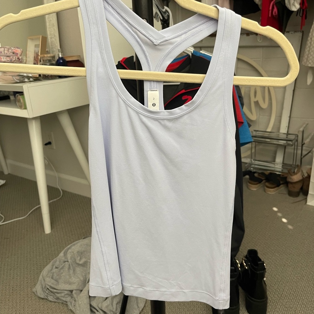 Lululemon Cool Racerback Short Tank Top Nulu size 2 in pastel blue